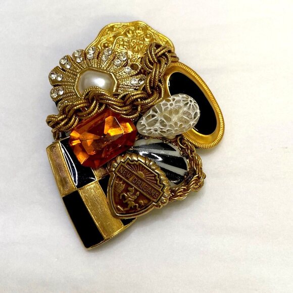 Babe Fables Pendant Art Dede Mergele Signed Monique New Orleans Art Deco - Picture 1 of 9